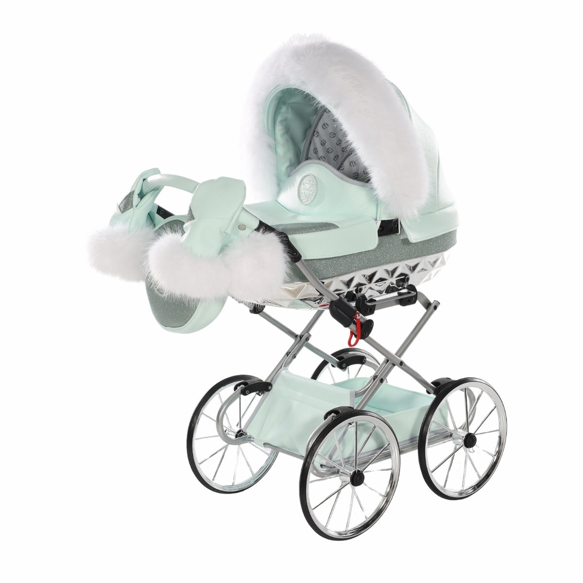 Carro De Muñecas Hand Craft Glitter Satin Classic Mint / Silver_5