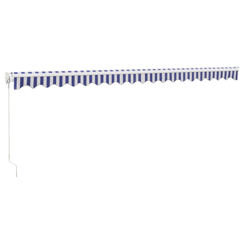 Toldo Retráctil Aluminio Y Tela Azul Y Blanco 5x3 M_5