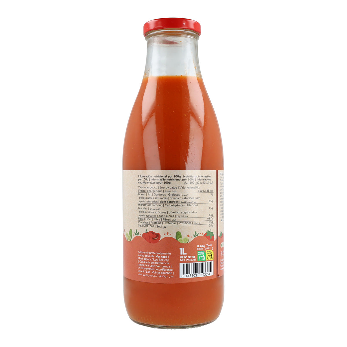 Gazpacho tradicional ECO con AOVE Planeta Huerto 1L