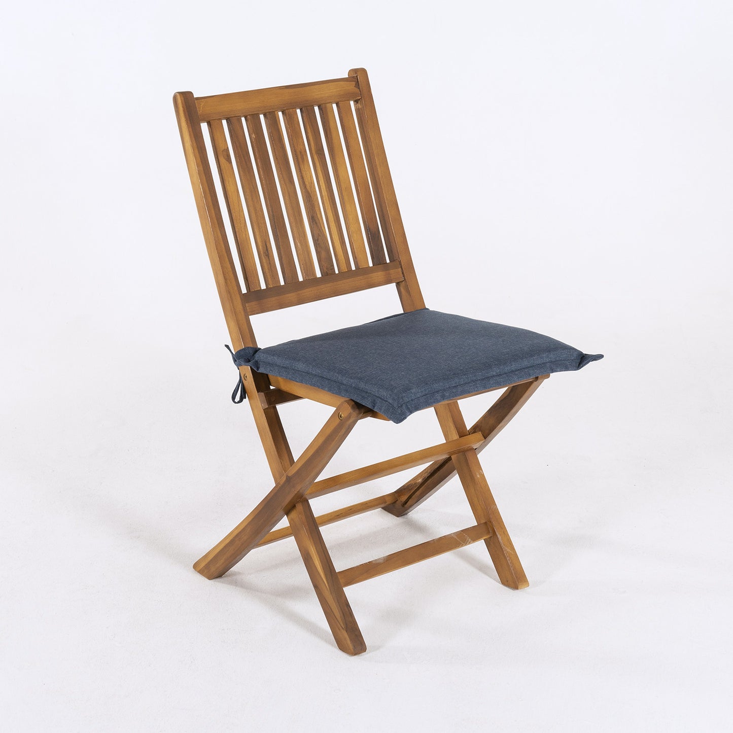 Pack 2 Cojines Asiento Para Silla De Jardín Olefin Color Azul, Tamaño 42x40x4 Cm, Repelente Al Agua, Desenfundable_4