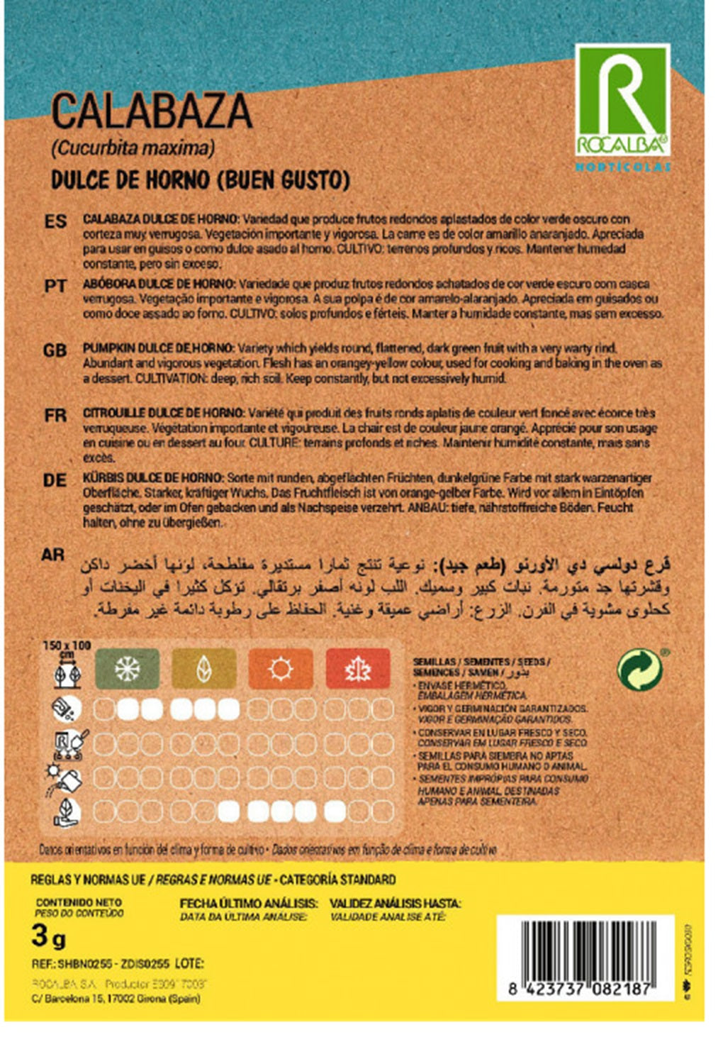 Semillas Calabaza Dulde De Horno 3g_1