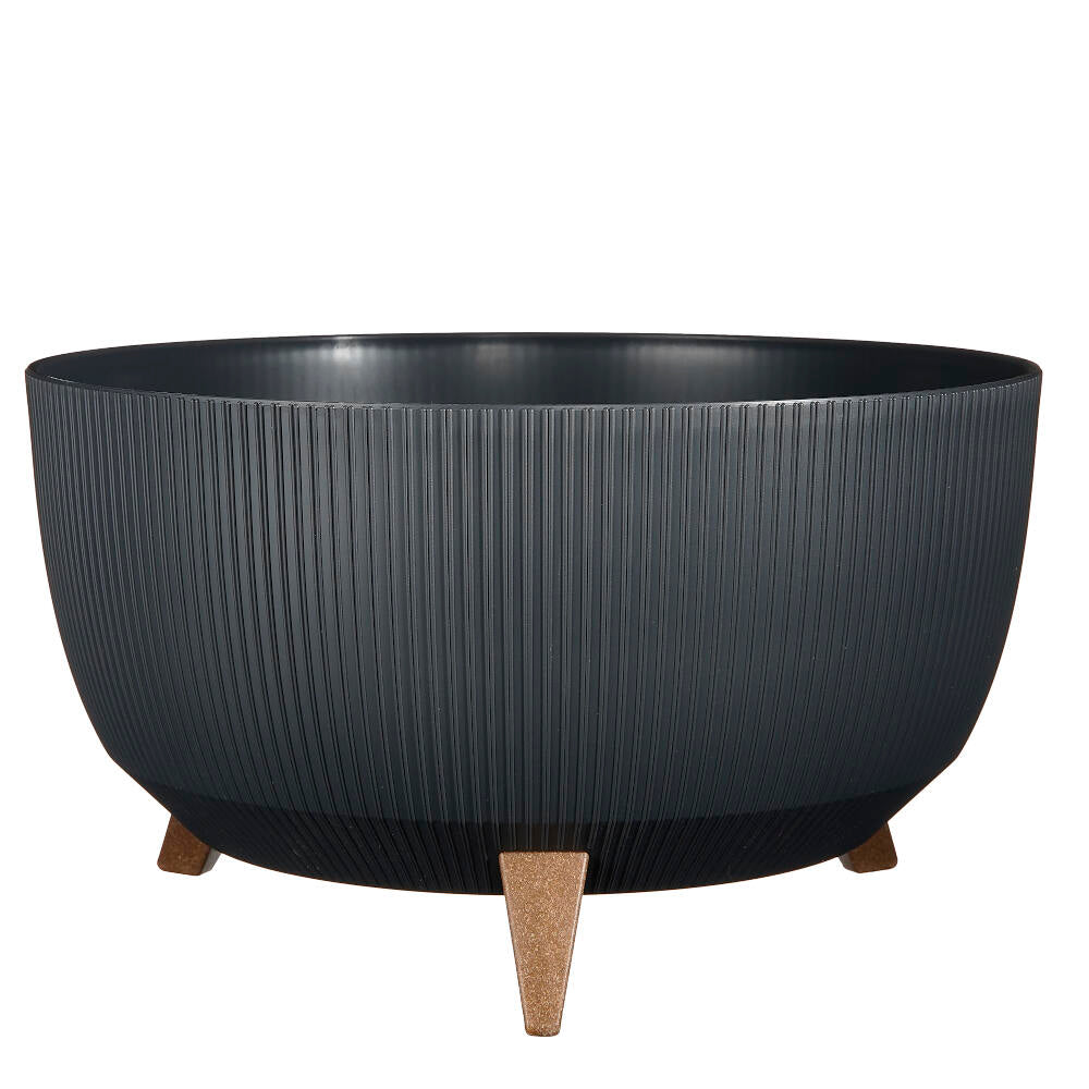 Macetero Gris Plástico Reciclado Doppio 47cm_0