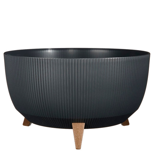 Macetero Gris Plástico Reciclado Doppio 47cm