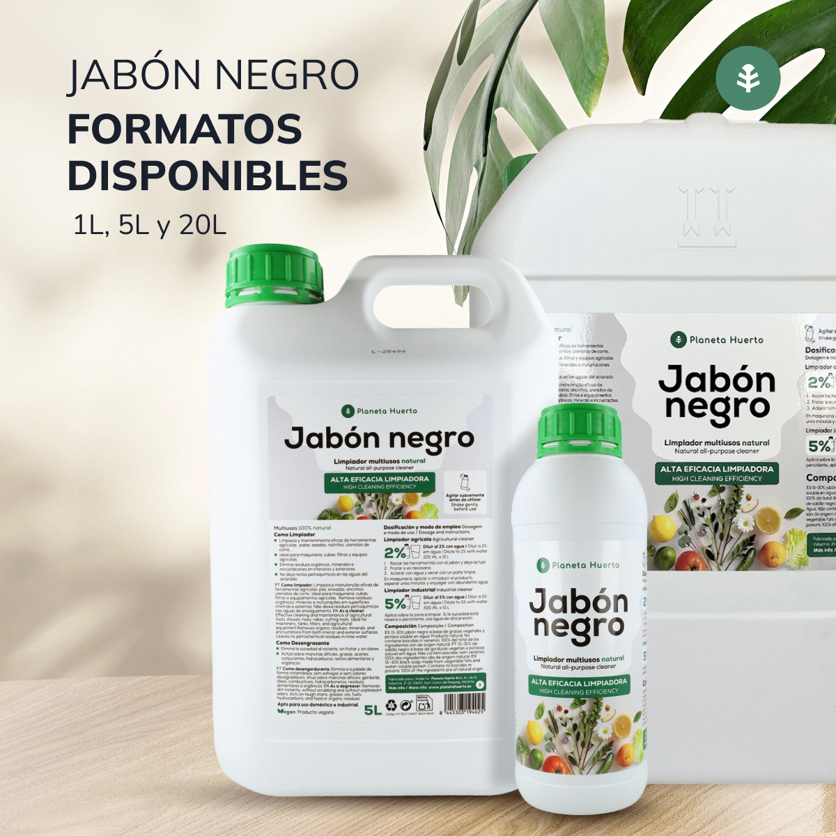 Jabón potásico Negro Planeta Huerto 1 L