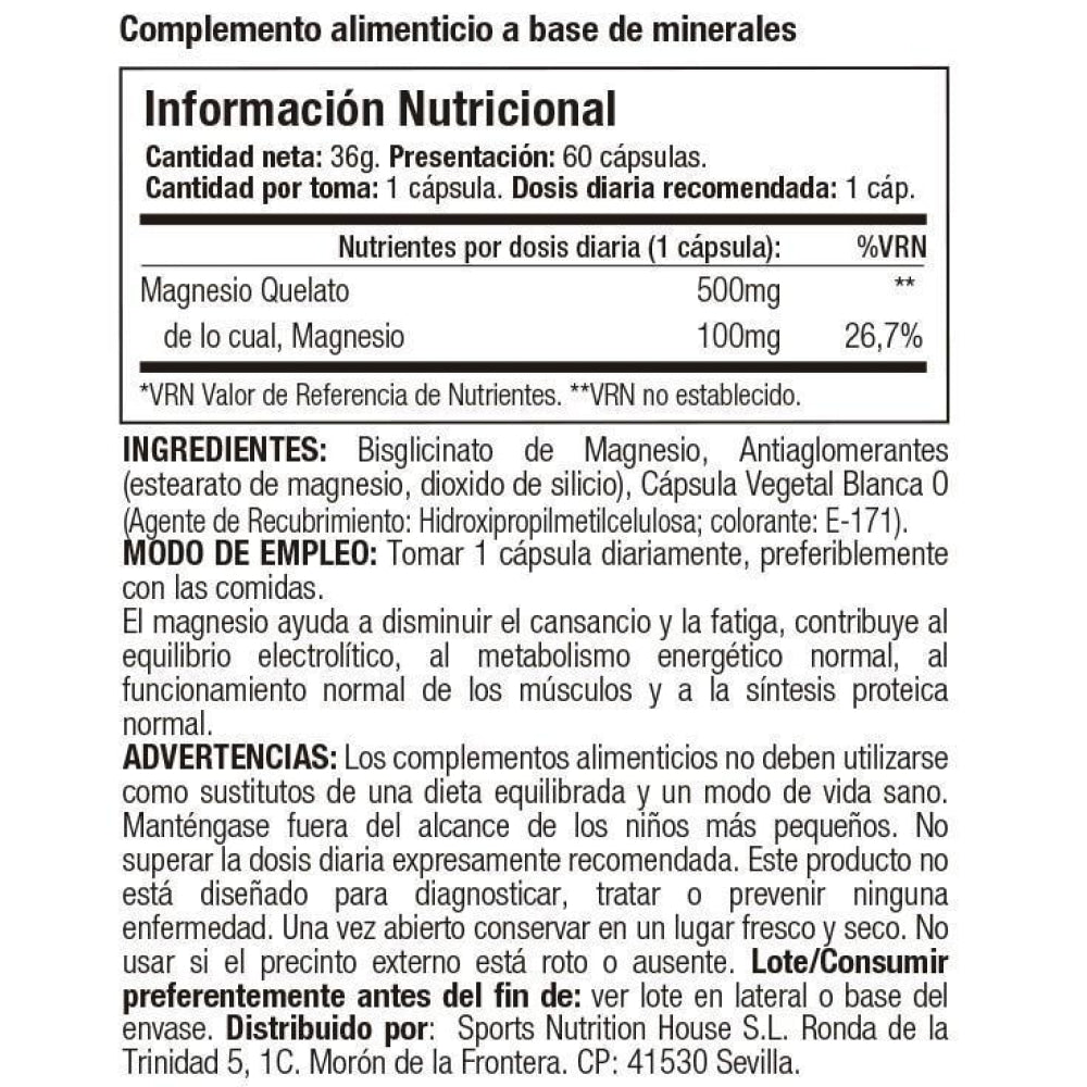 Magnesium Chelate 60 Caps