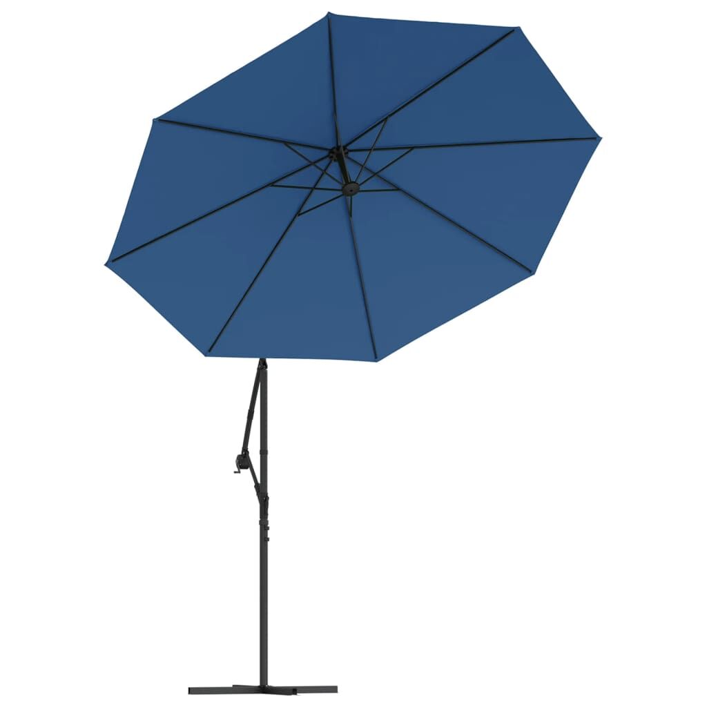 Vidaxl Sombrilla Voladiza Con Luces Led Y Poste De Acero Azul 300 Cm_4