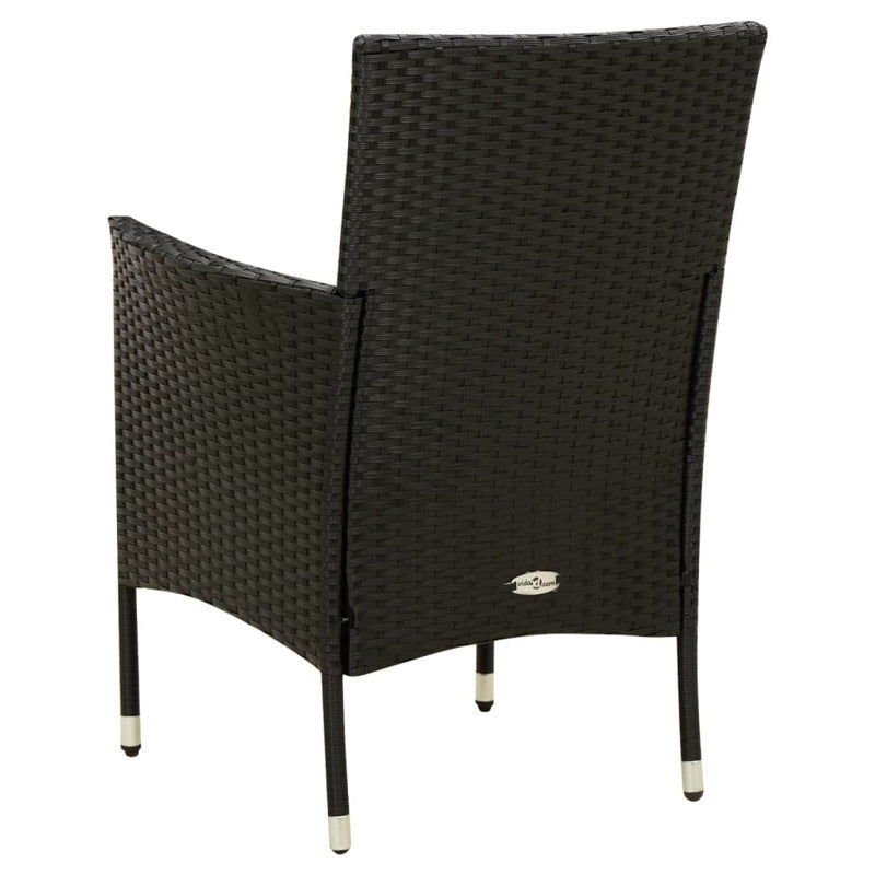 Vidaxl Juego De Comedor De Jardín 7 Piezas Ratán Sintético Negro_5