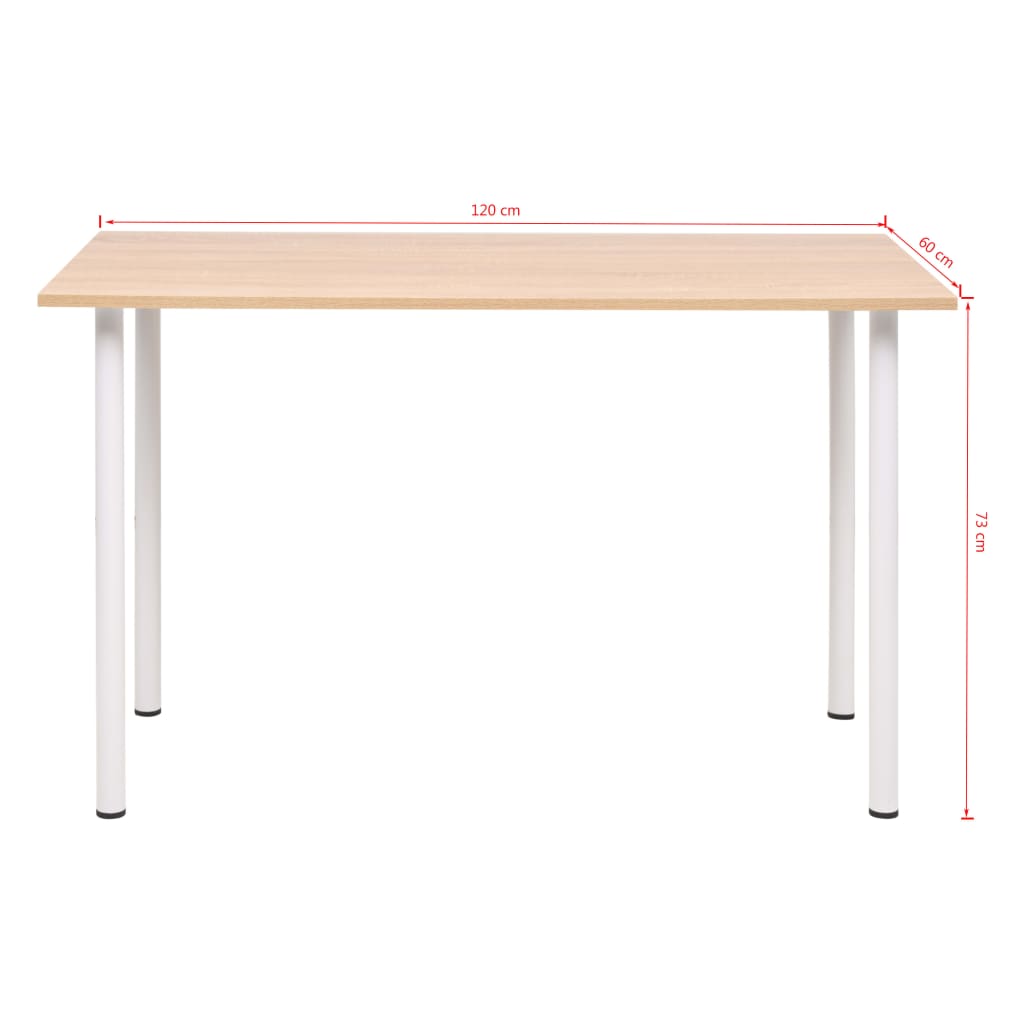 Mesa De Comedor 120x60x73 Cm Color Roble Y Blanco_3