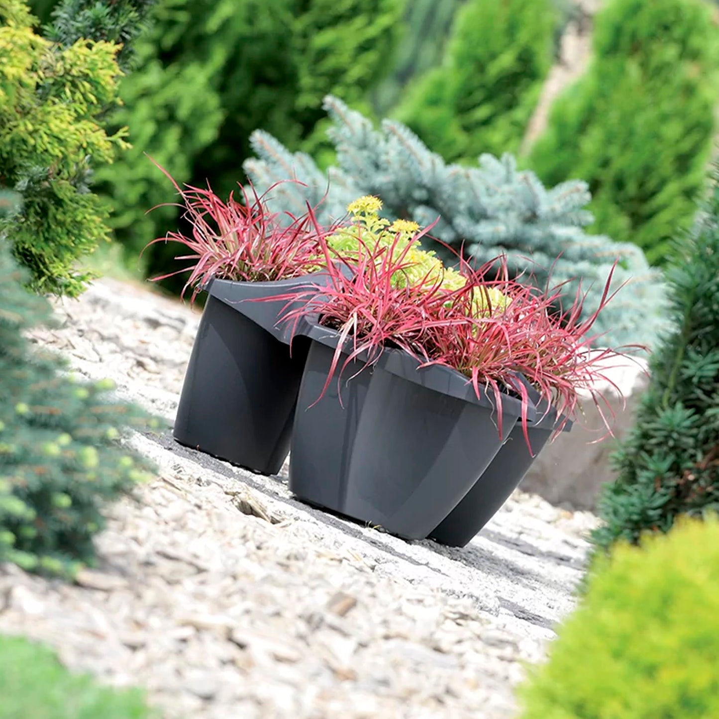 Maceta Crown 16l., Dimensiones (mm) 480x480x264, Color Antracita_5