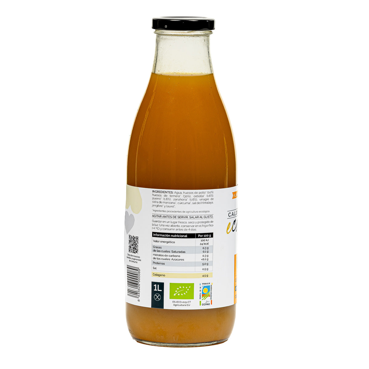 Caldo de huesos ecológico con verduras cúrcuma y jengibre Ecolagen 1L