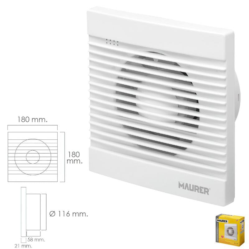 Extractor Humos Baño 16 Watt. Salida Ø 116 Mm._0