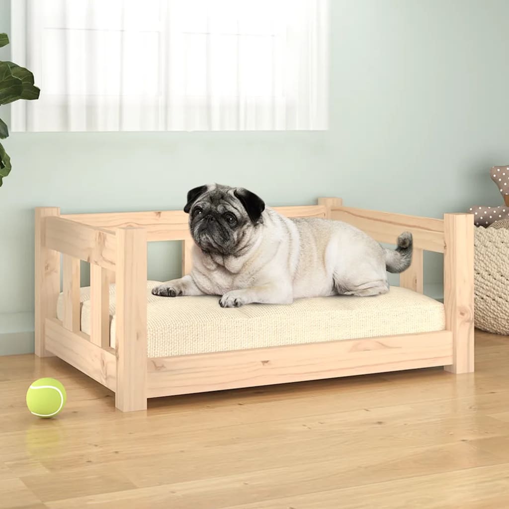 Cama Para Perros Madera Maciza De Pino 65,5x50,5x28 Cm / Vetonek_5