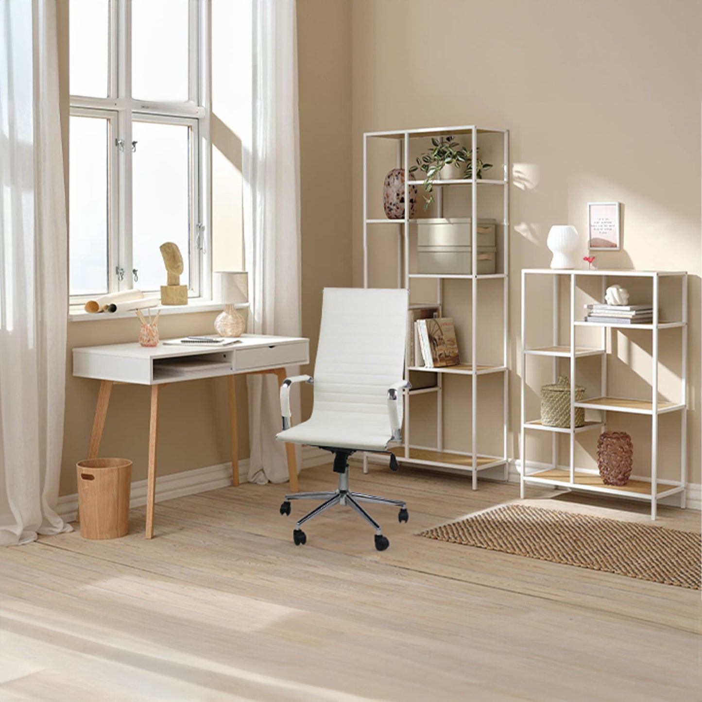 Silla De Escritorio Con Ruedas Elegance 116x89x60cm Thinia Home_5