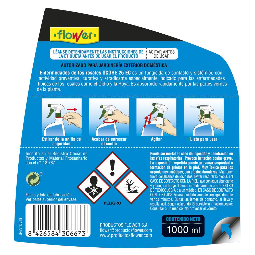 Fungicida enfermedades rosales listo uso Flower 1 L
