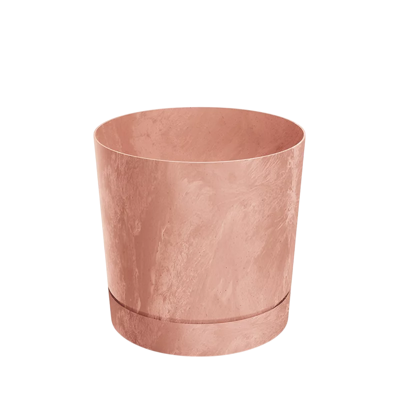 Maceta Pure cemento plato integrado terracota D 13 x 13