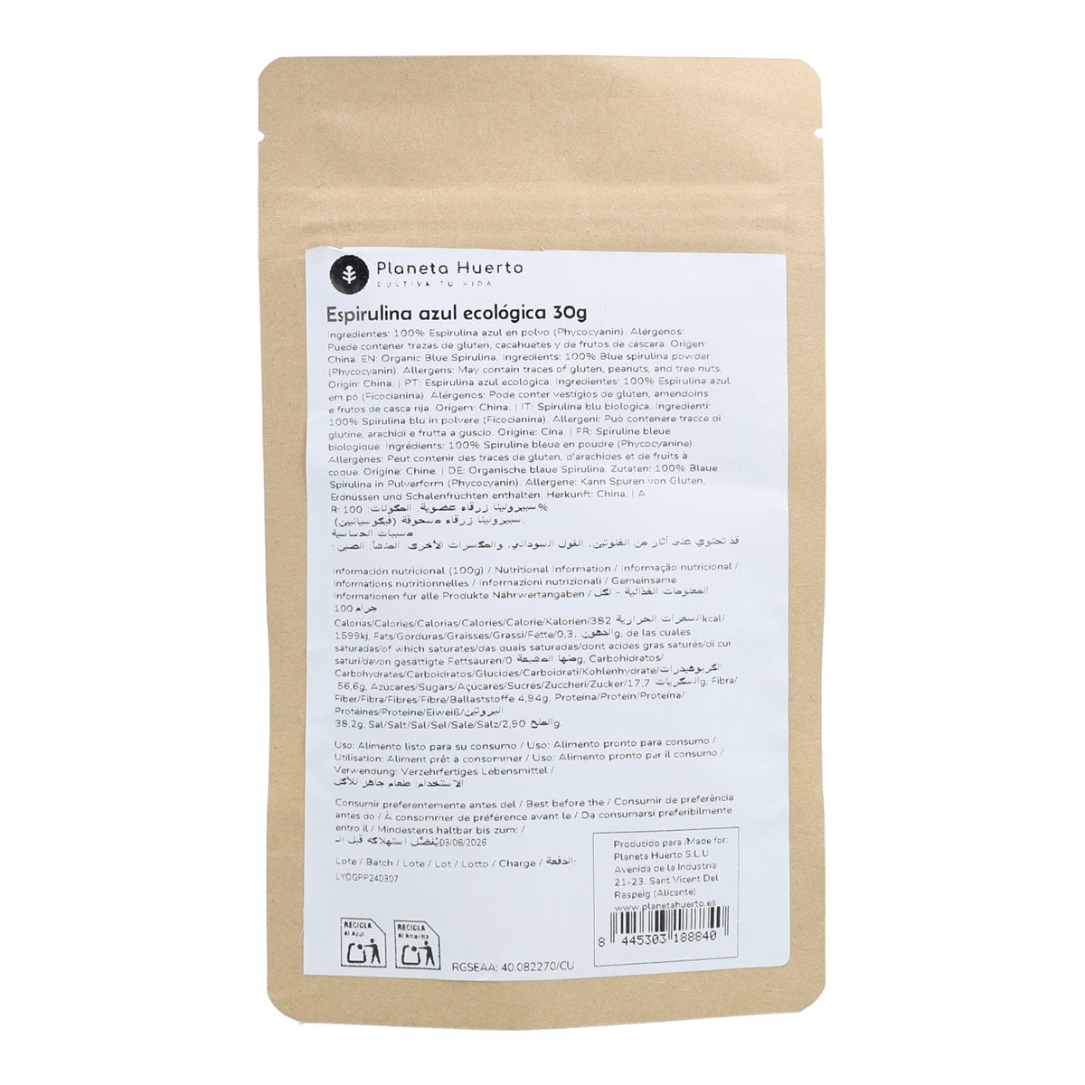 Espirulina azul Planeta Huerto 30 g