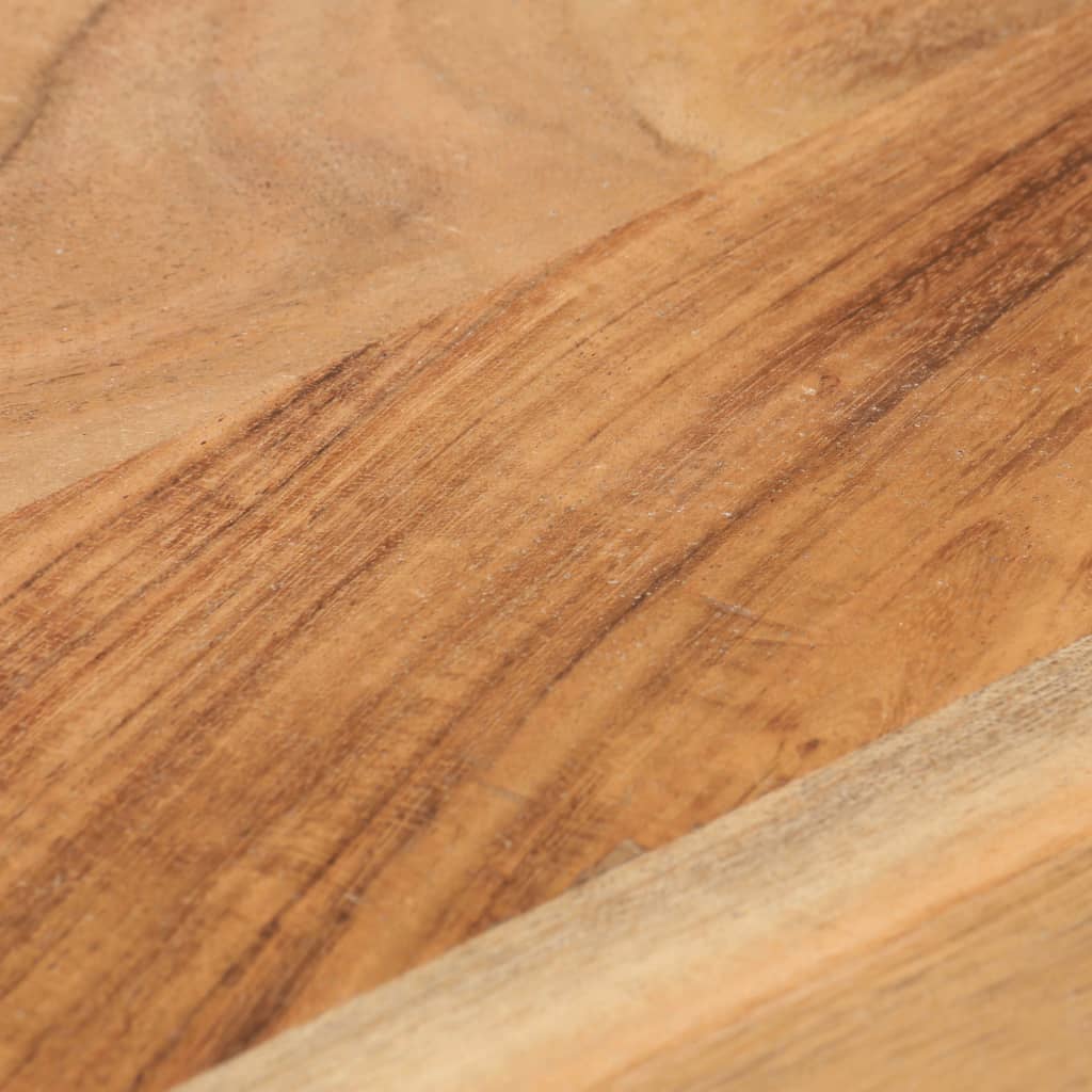 Mesa Auxiliar Madera Maciza Acacia Y Hierro Fundido 45x35x48 Cm_4