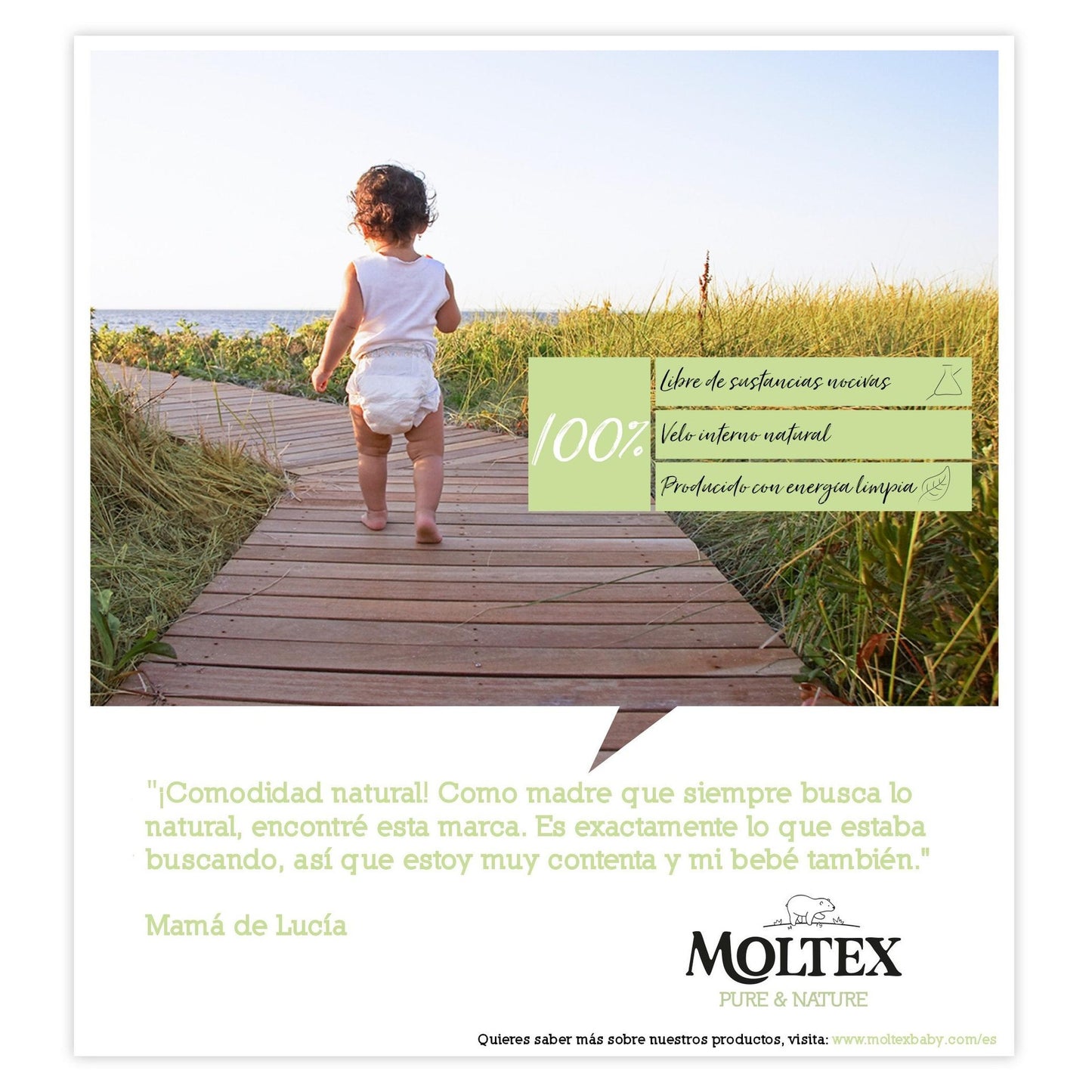 Pack ahorro Pañales T4 (9-15 kg) Moltex Pure & Nature, 200 Uds