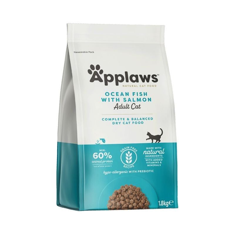 Applaws Cat Dry Adulto Pescado y Salmón 1,8 kg Pienso natural para gatos grain free