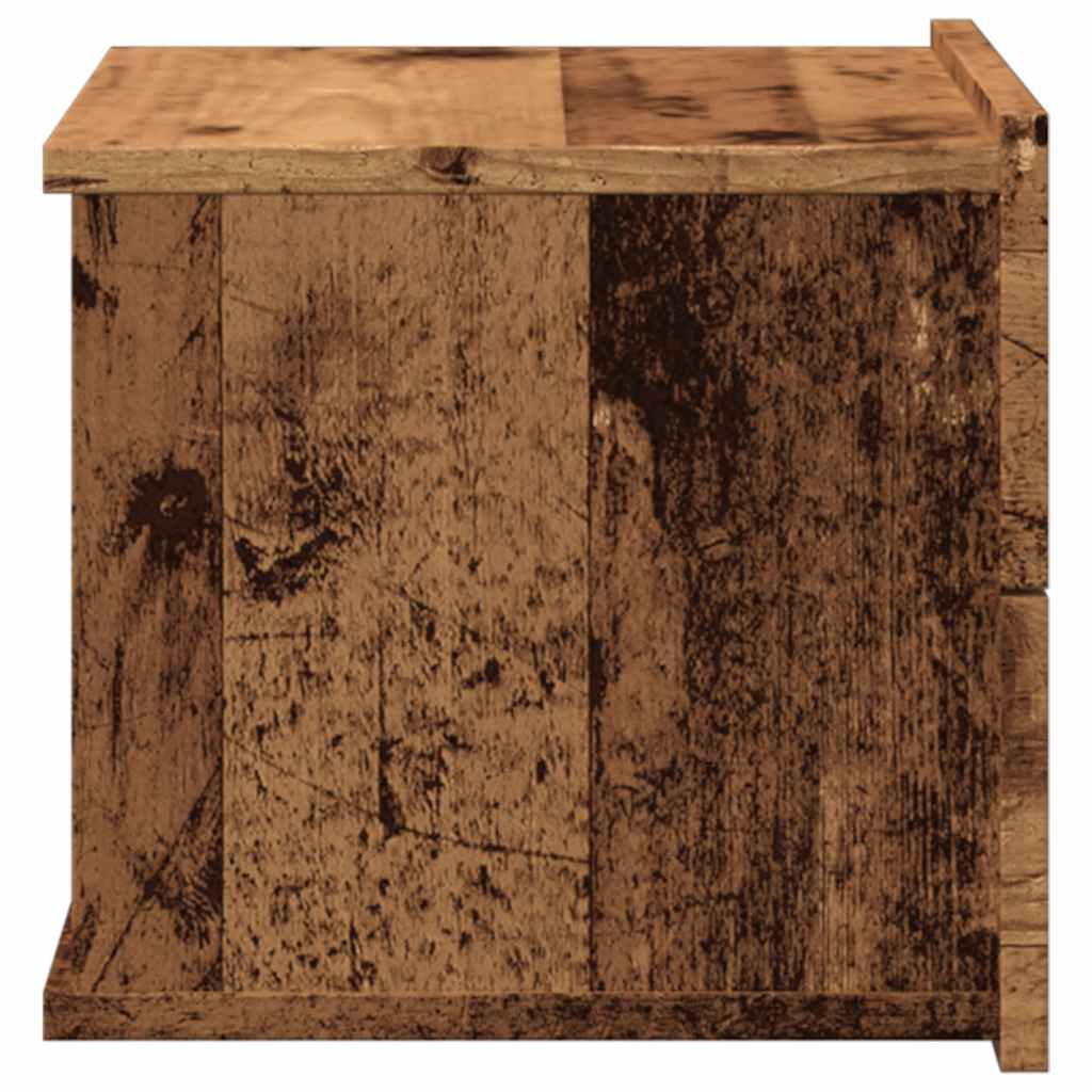 Mesitas De Noche De Pared 2 Uds Madera Envejecida 40x32x30 Cm_4