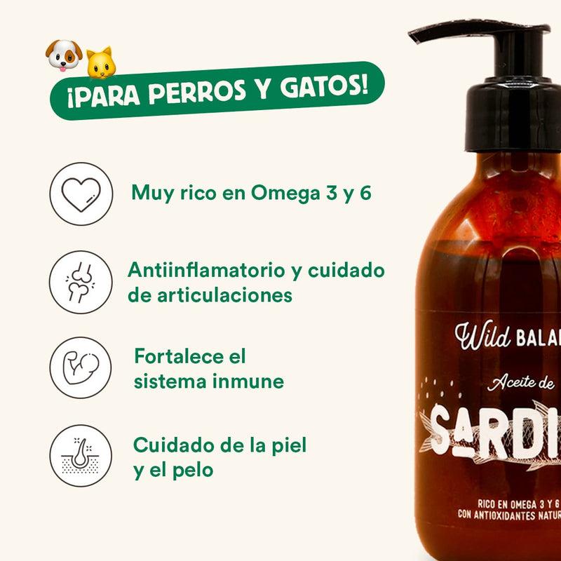 Aceite natural de sardina Wild Balance 250 ml