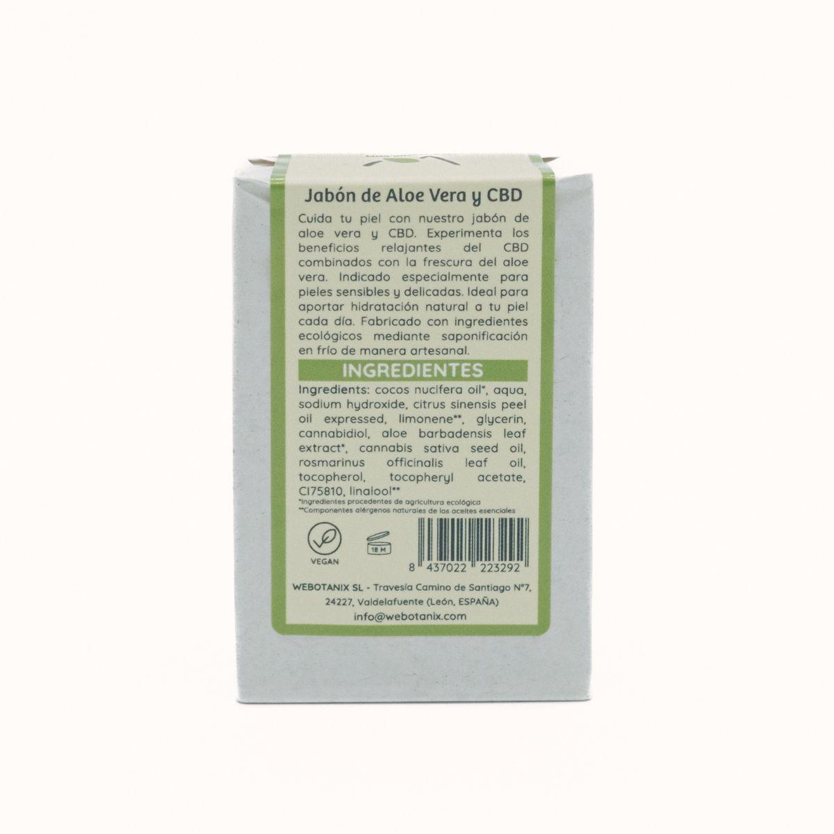 WeBotanix Jabón sólido CBD Bio 100 g CBD y Aloe Vera