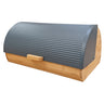 Panera Para Guardar Pan De Mesa Madera Bambú, Tapa Deslizante Bread Box Almacenamiento Bollería, Briebe, Bb1162, Gris