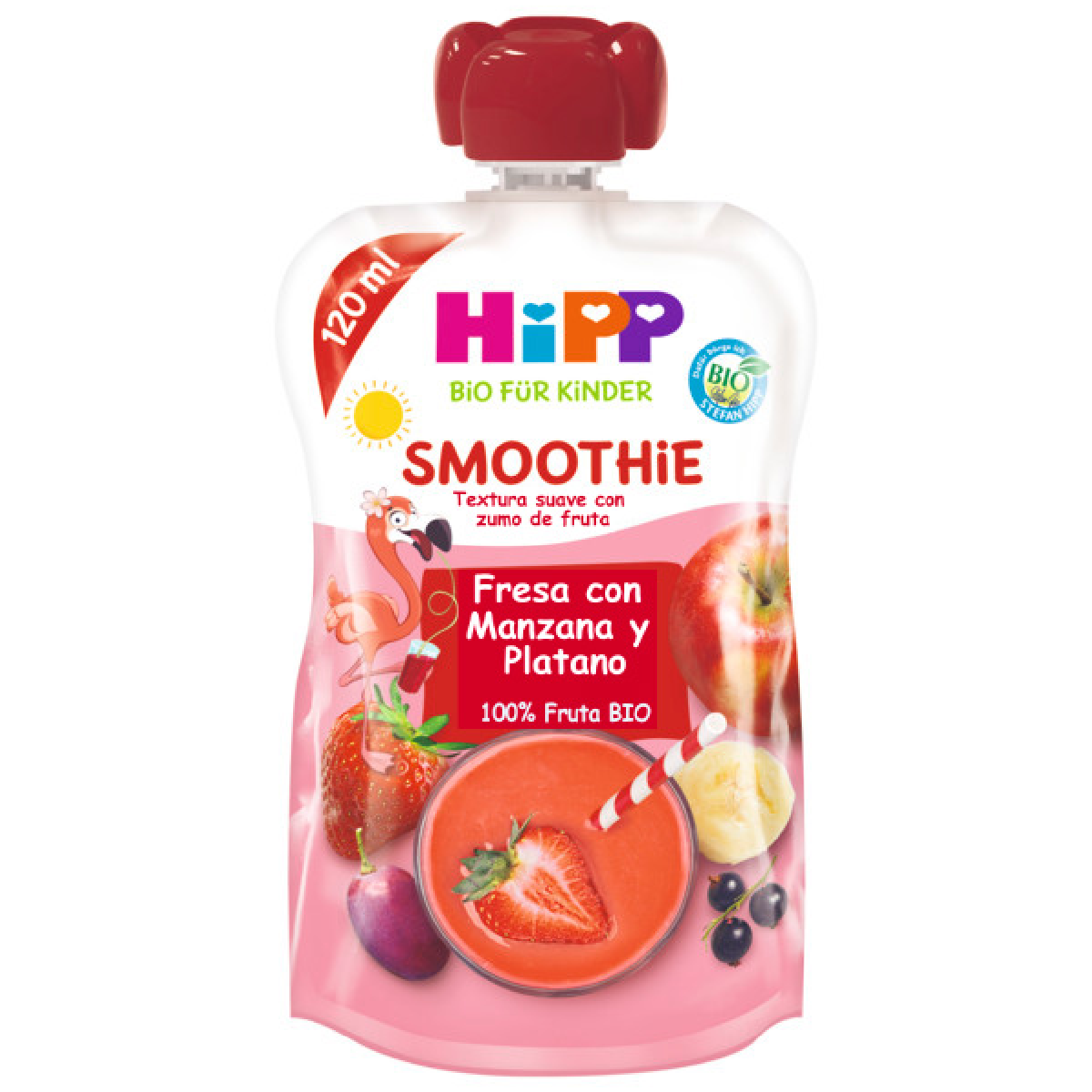 Smoothie de Fresa con Manzana y Plátano 120g BIO