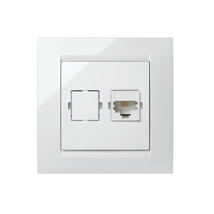 Simon 15 toma de teléfono Blanco