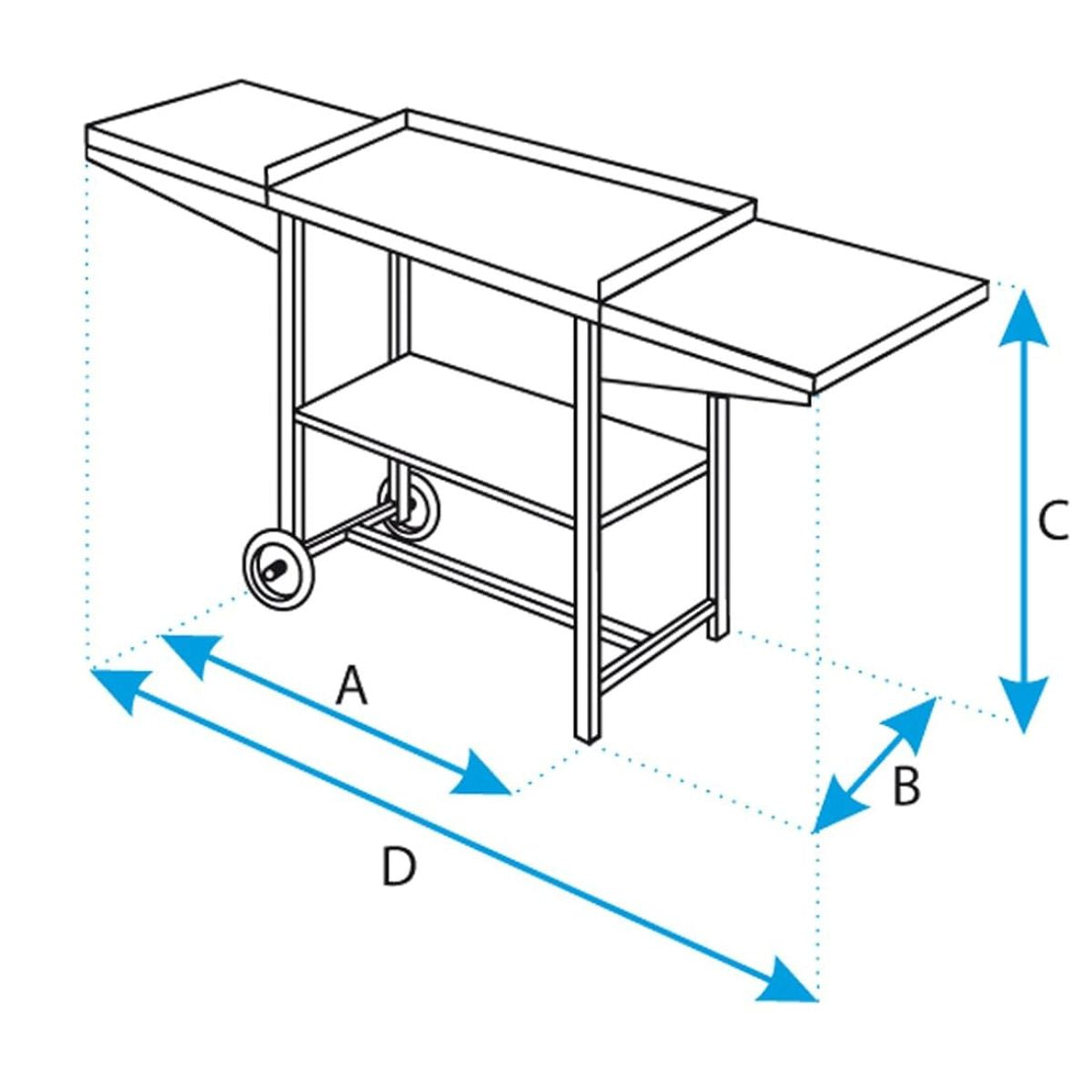 Carro para barbacoas con bandejas metálicas Imex el Zorro 62 x 40 x 69 cm