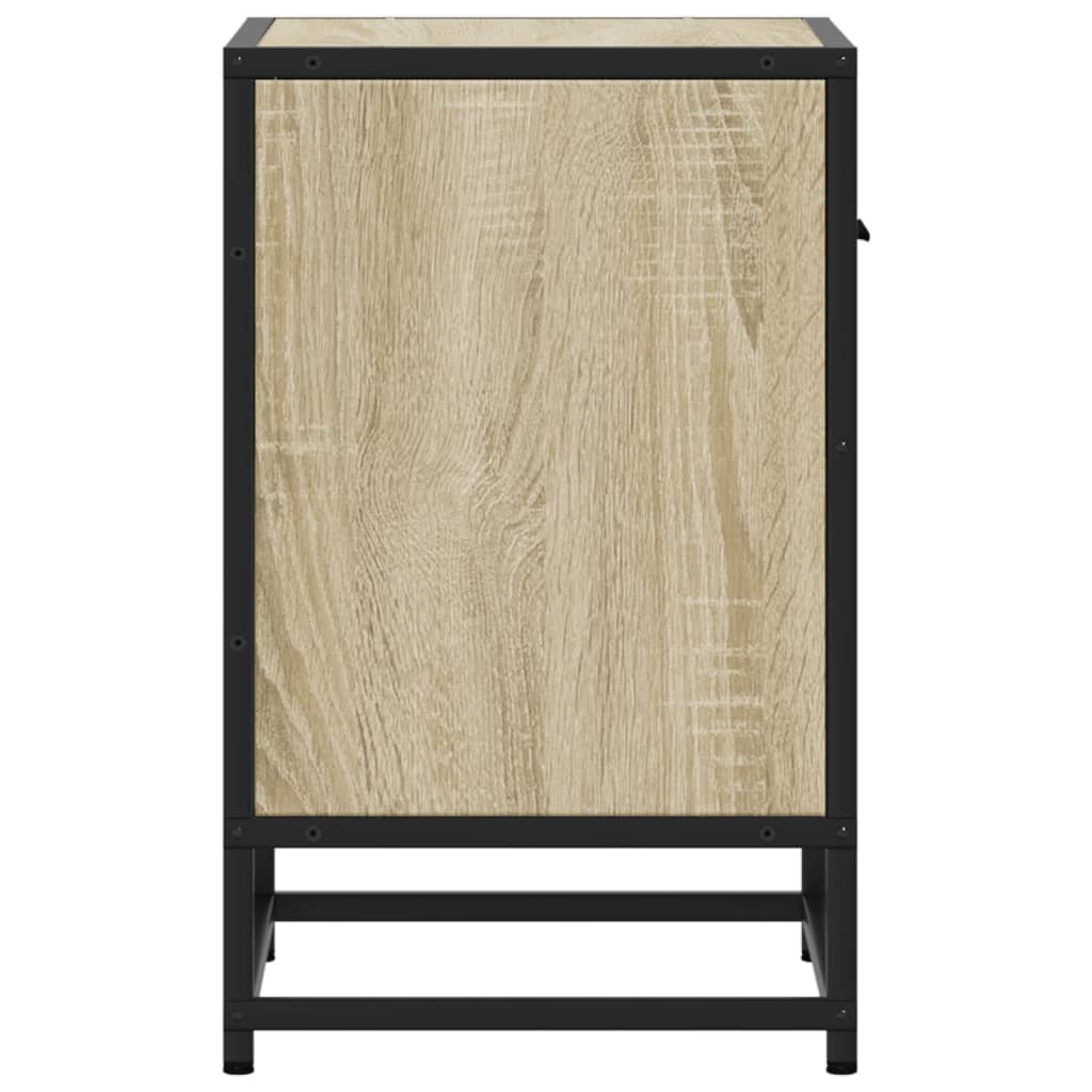 Mesita De Noche Madera De Ingeniería Roble Sonoma 40x31x50 Cm_4