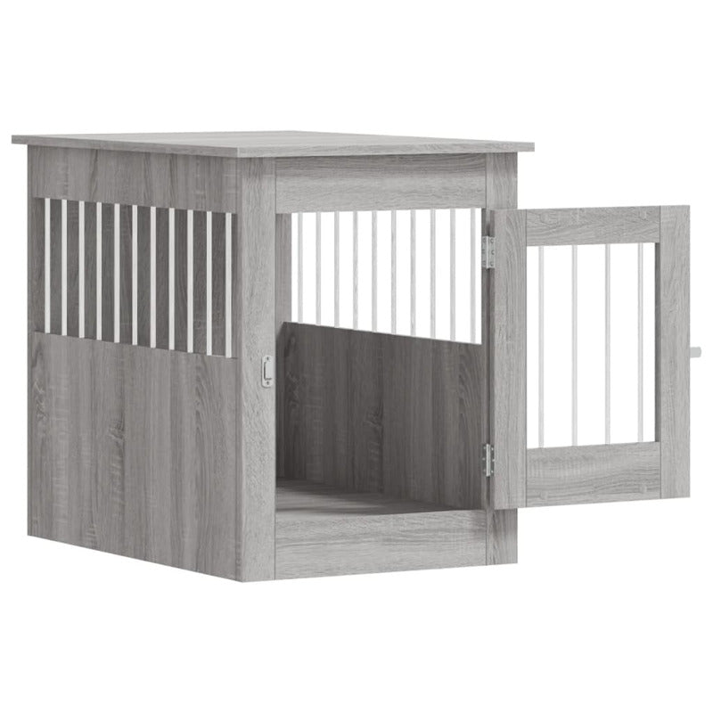 Vidaxl Jaula Para Perros Madera De Ingeniería Gris Sonoma 55x80x68 Cm_5