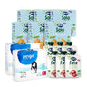 Pack 6 Pouch BIO de Yogur, Manzana y Fresa + 6 Galletitas animales Hero + Pañales T4 (7-18kg) Pingo 80 uds
