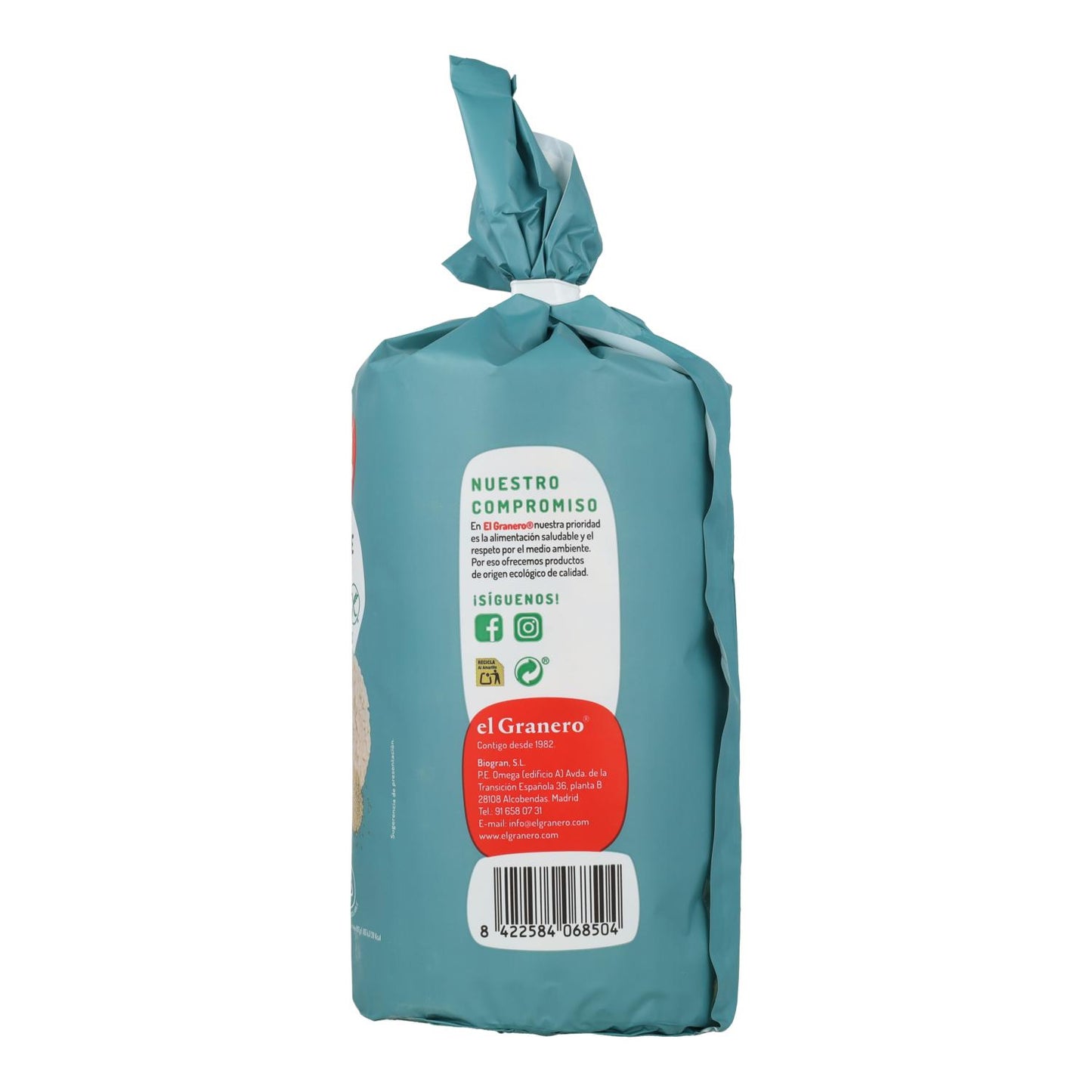 Tortitas de Arroz Sin Gluten El Granero, 115 g