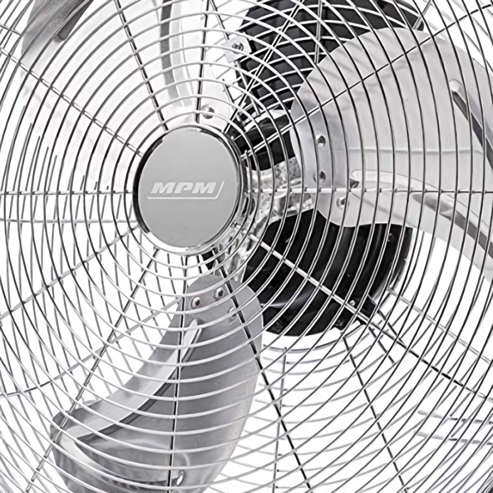 Ventilador Industrial Suelo, 35 Cm, Cuerpo Metal, 3 Aspas Metálicas, 3 Velocidades, Silencioso Mpm Mwp-04, Plata