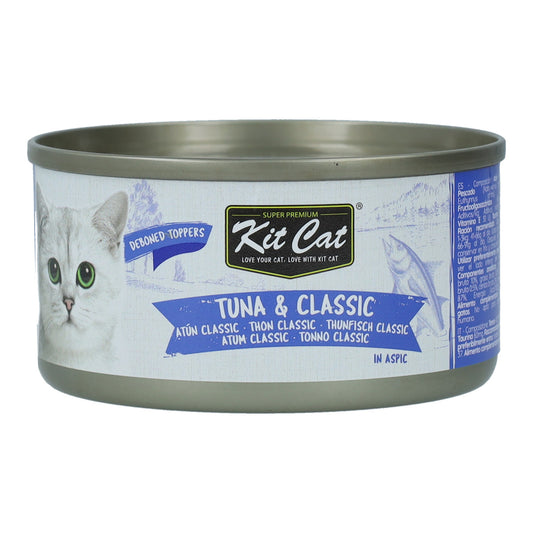 Kit Cat Lata Toppers - Atún & Katsobushi 80 g Comida húmeda para gatos en gelatina