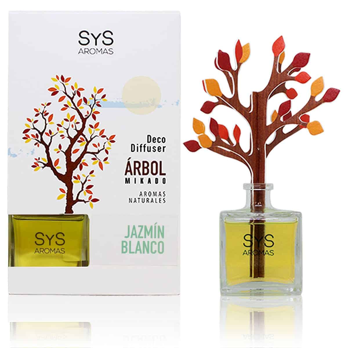 Ambientador Difusor Árbol Jazmín Blanco Deco Diffuser SYS Aromas 90 ml | Aroma Floral y Dulce | Relajante_0