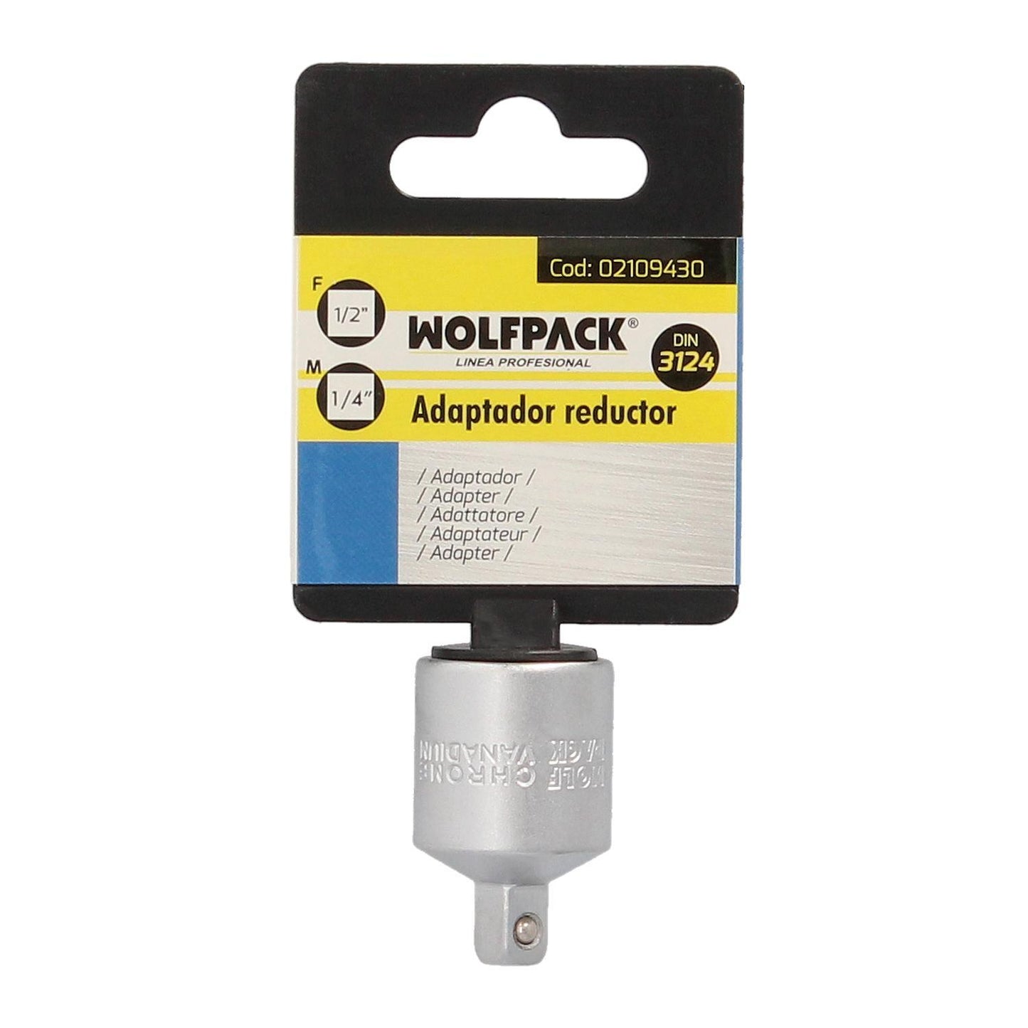 Adaptador Reductor 1/2 Hembra A 1/4 Macho. Acero Cromo Vanadio, Aristas Redondas, Reductor Carraca,