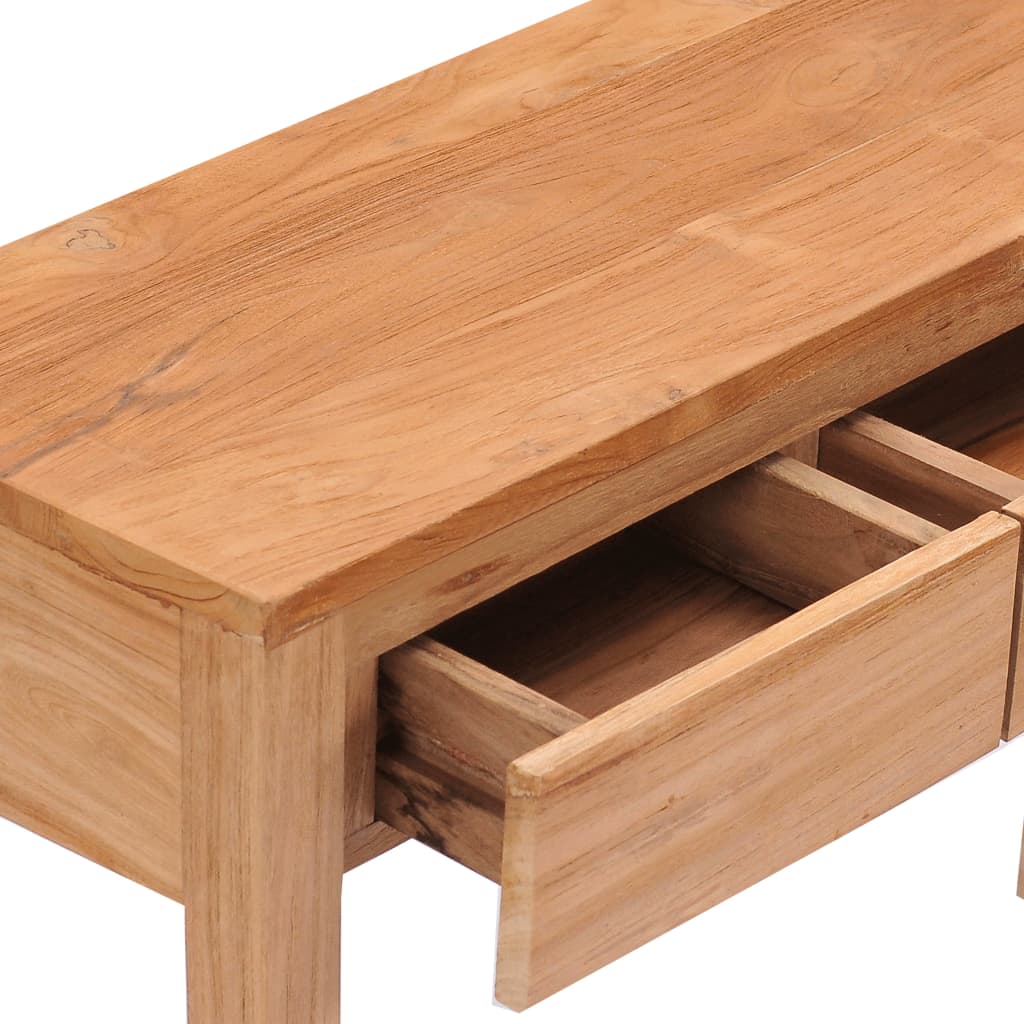 Mesa Consola De Madera Maciza De Teca 110x35x75 Cm_4