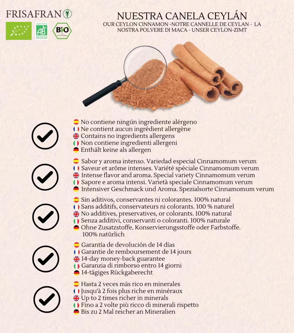 Canela Ceylan En Polvo Ecológica | Calidad | Frisafran 1 Kg_5
