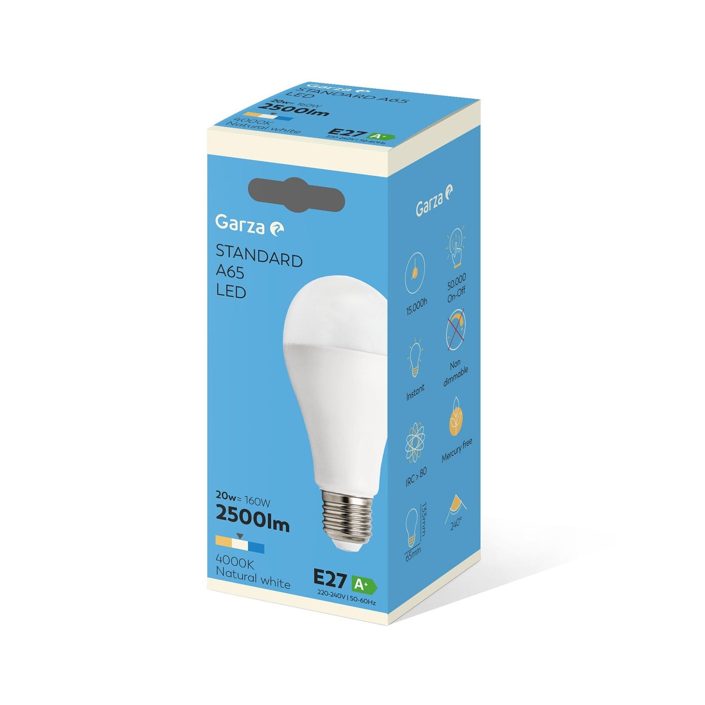 Bombilla LED Standard 20W Casquillo E27 240 grados 2500LM Luz neutra (4000K) Garza