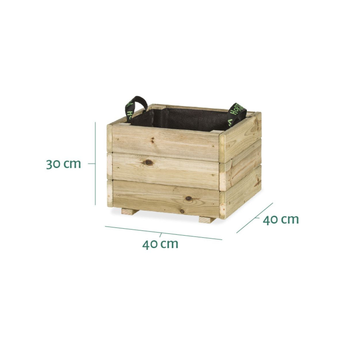 Jardinera de madera Pun Hortalia 40 x 40 x 30 cm