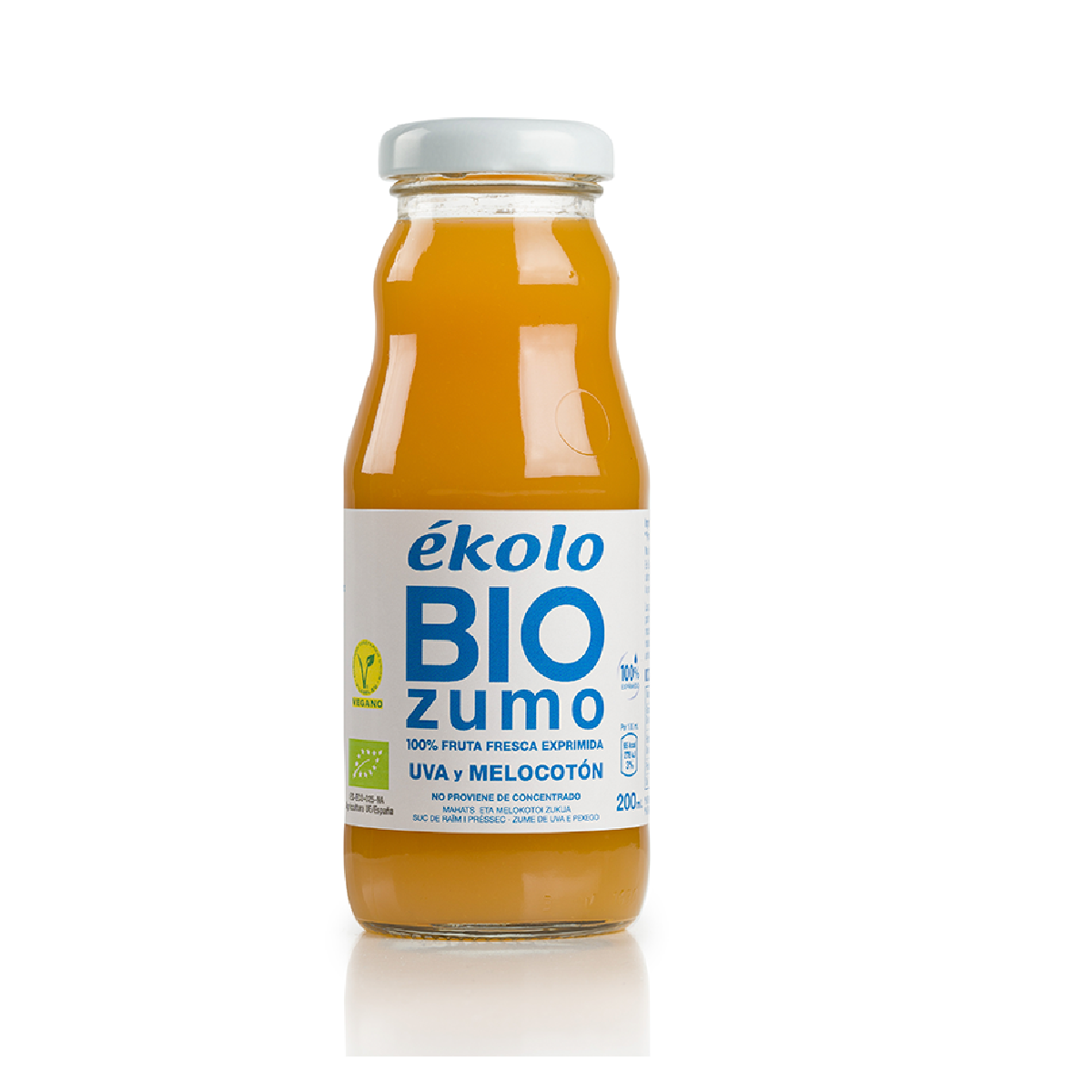 Zumo de Melocotón y Uva 100% exprimido Ékolo Bio 200ml
