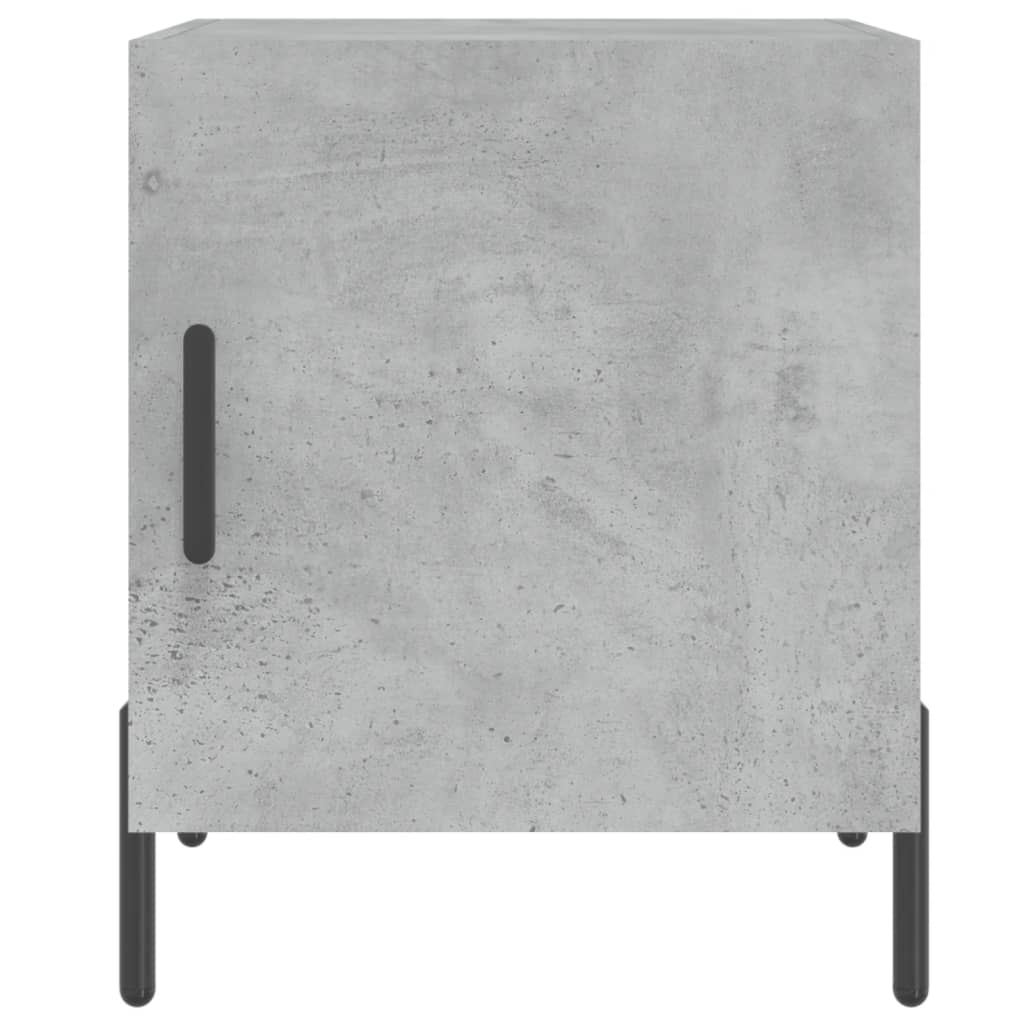 Mesita De Noche Madera De Ingeniería Gris Hormigón 40x40x50 Cm_4