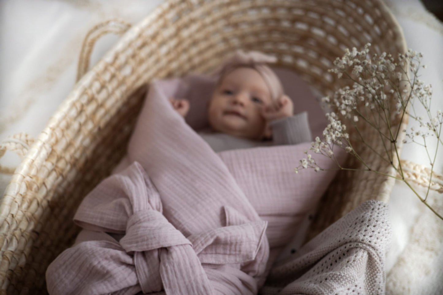 Saco Capazo Bebé Muselina Premium Rose