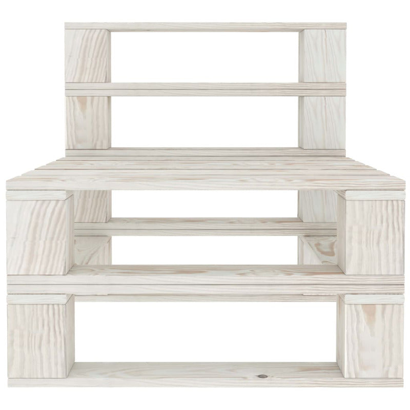 Vidaxl Juego De Muebles De Palets Para Jardín 5 Piezas Madera Blanco_5