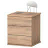 Mesita De Noche 3 Cajones, Mesilla Dormitorio Cajonera 48,5x41x40 Cm (alto X Ancho X Profundo), Briebe, Serenade, Madera
