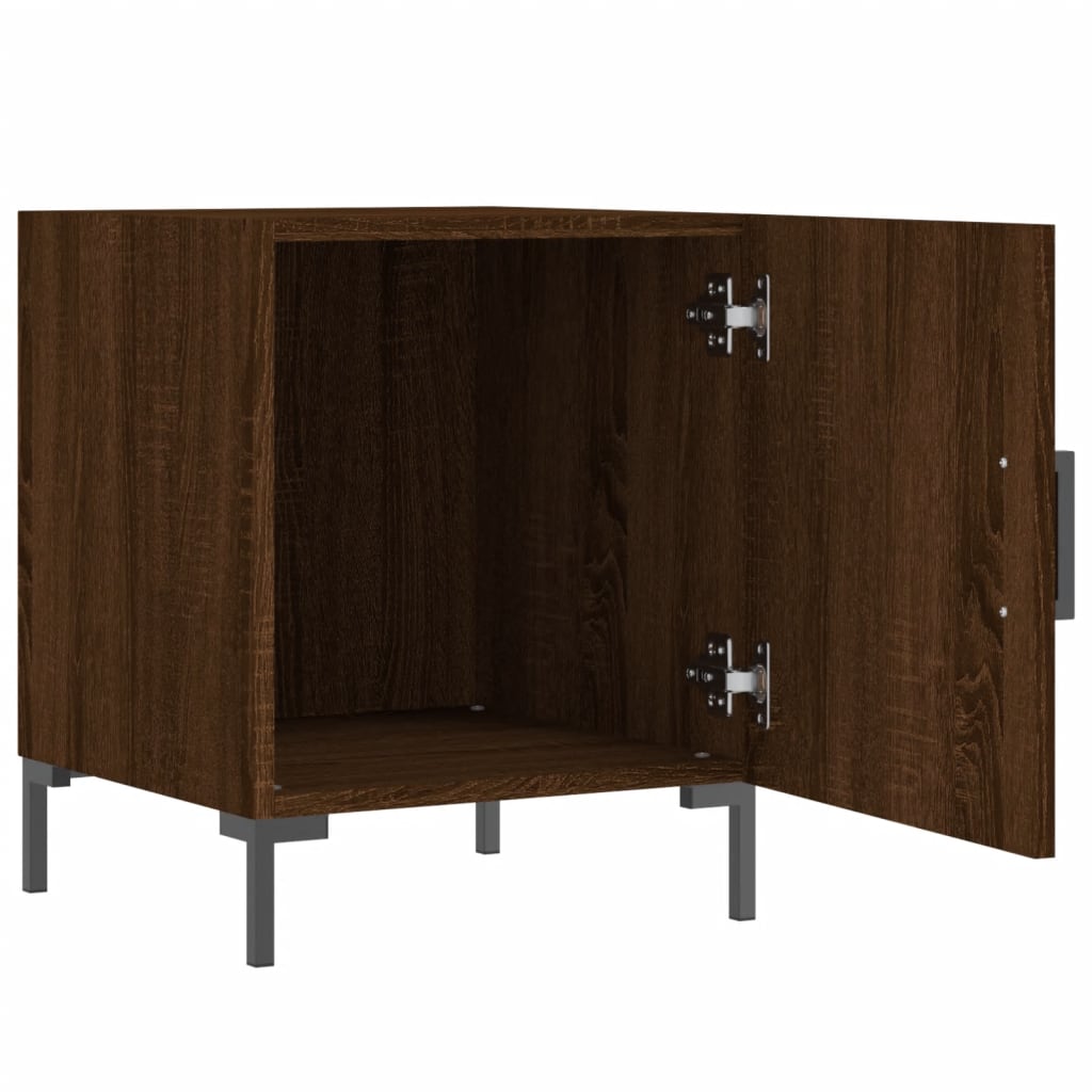 Mesitas Noche 2 Uds Madera Ingeniería Marrón Roble 40x40x50 Cm_4