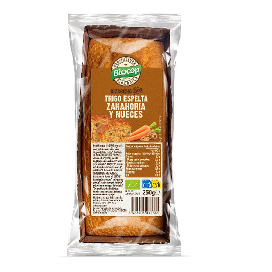 Bizcocho de Trigo de Espelta Zanahoria y Nueces Biocop 250 g