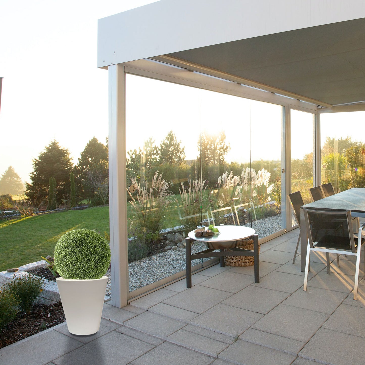 Macetero De Polietileno Blanco 50x50 Cm_4